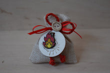 Carica l'immagine nel visualizzatore di Gallery, SACCHETTINI JUTA CRESIMA CON PORTACHIAVI