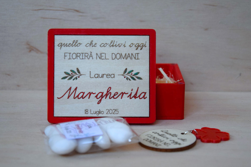 Scatolina laurea con portachiavi