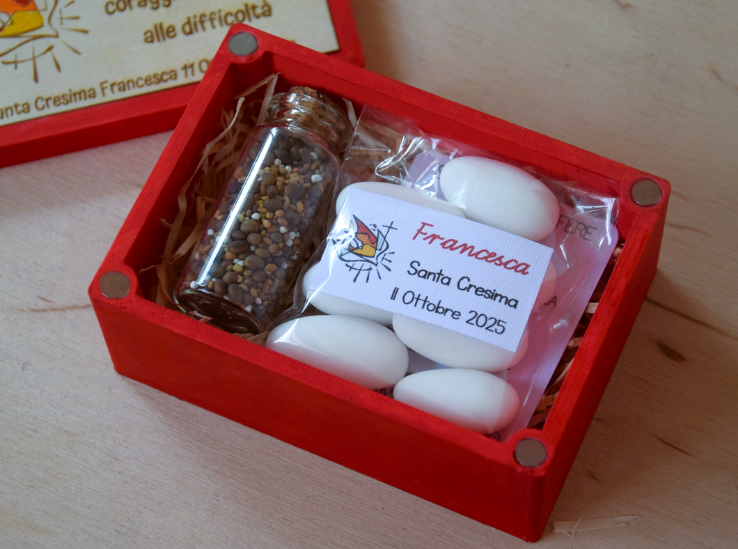 BOMBONIERE CRESIMA CON DONI SPIRITO SANTO
